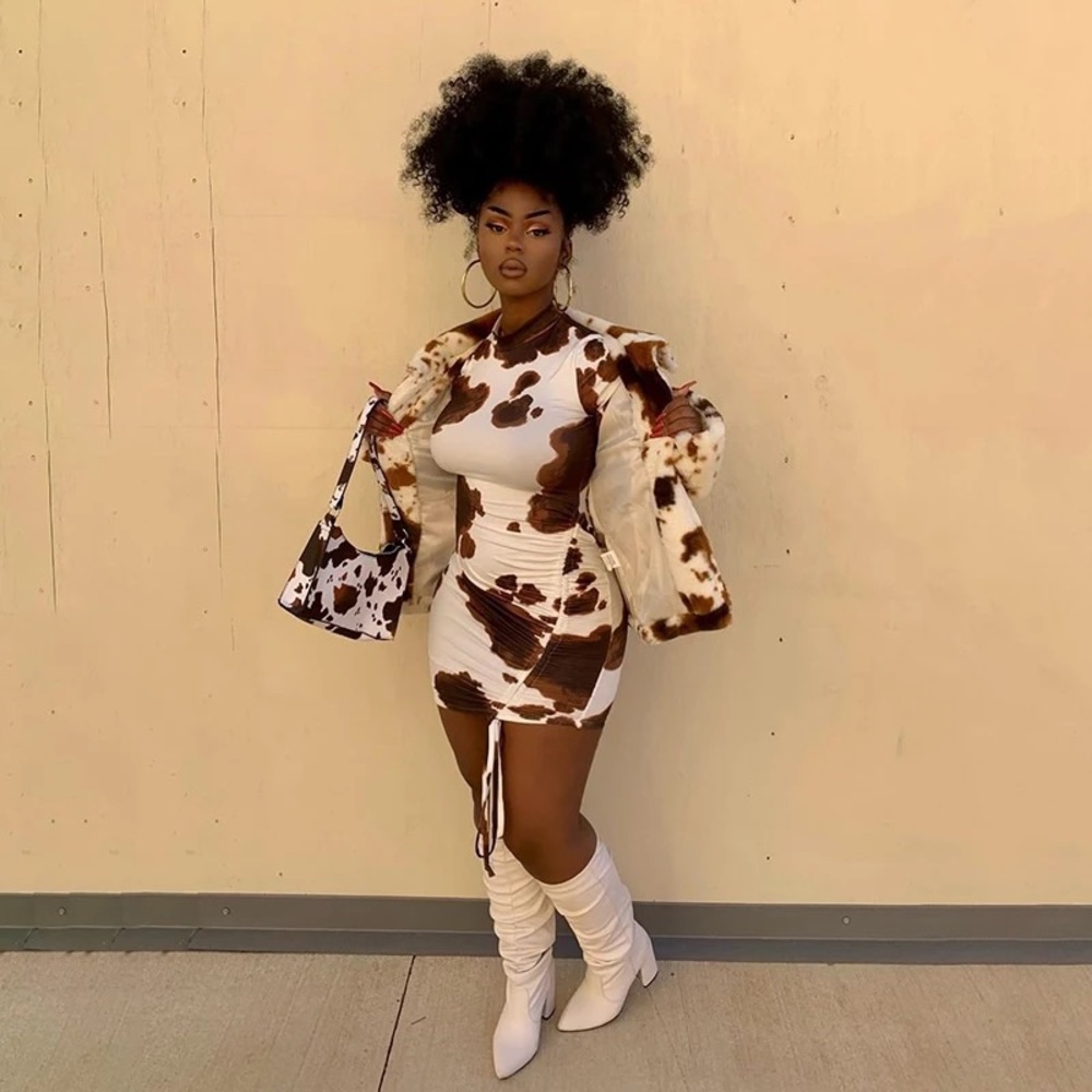 “Cowgirl” Side Drawstring Mini Dress.